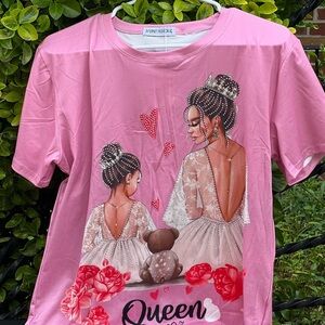 Pink Queen Graphic Women's Blouse by